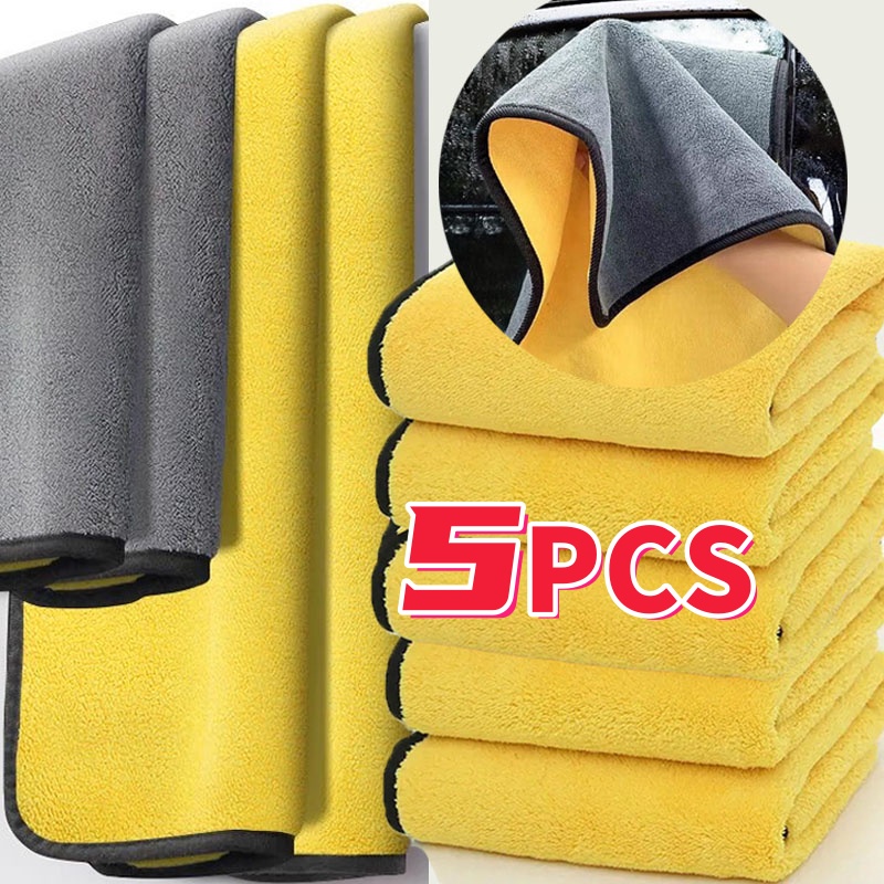 1/3/5PCS ผ้าขนหนูทําความสะอาดไ - Microfiber Towel Detailing บทวิจารณ์และราคา