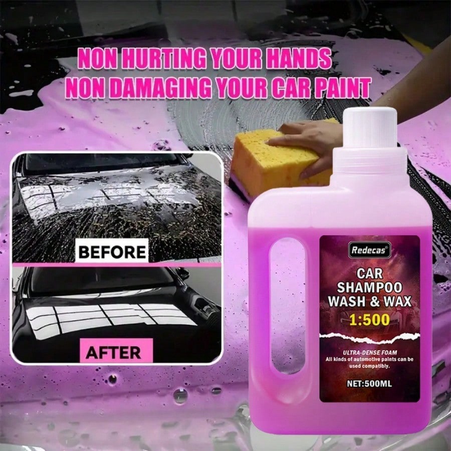 น้ำยาล้างรถสีชมพู 500 มล. โฟมเ - Car Wax Ceramic Coating บทวิจารณ์และราคา